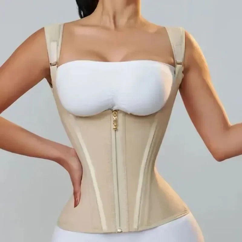 Women's Body Shaper Shapewear Vest – Double Compression Waist Trainer Corset Top